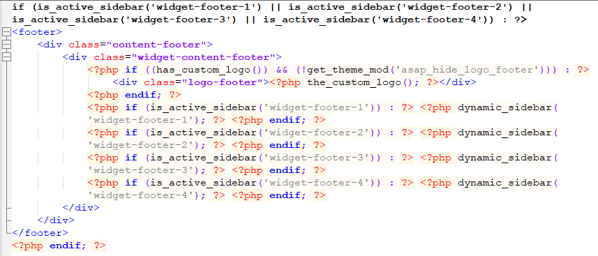 Borrar footer wordpress con ASAP Theme
