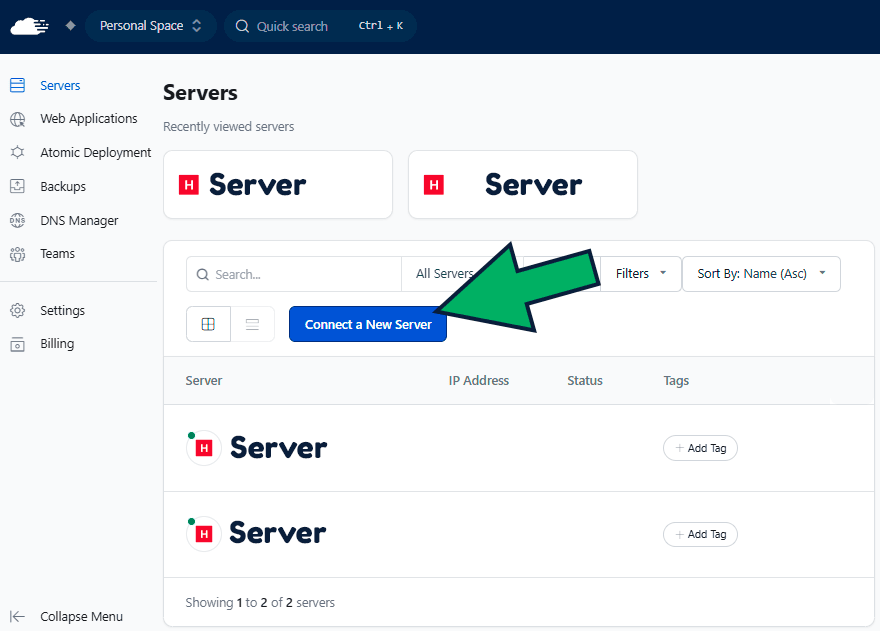 Conectar servidor con Runcloud