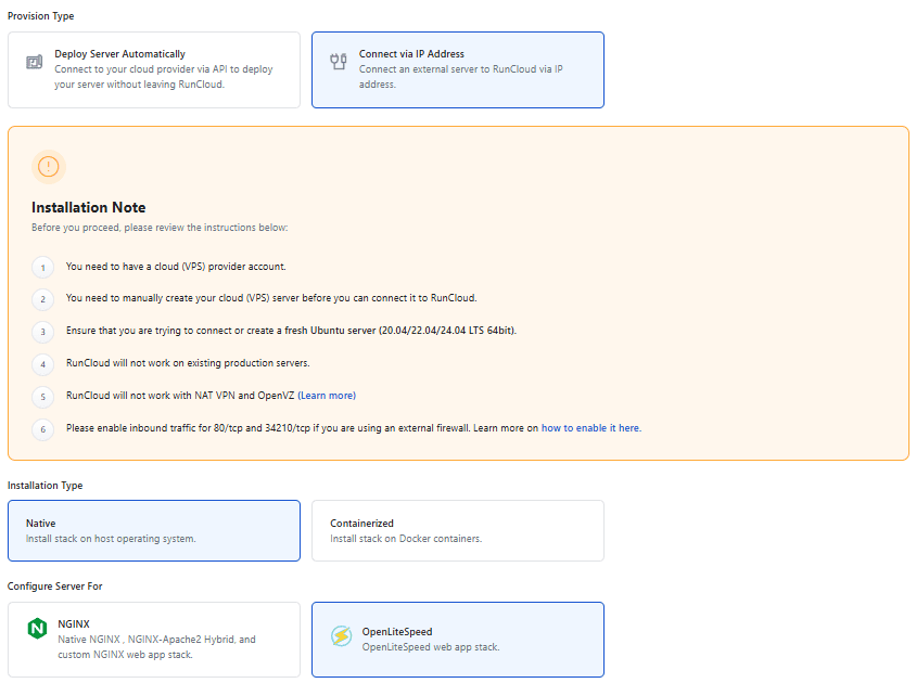 Conectar servidor vps con Runcloud