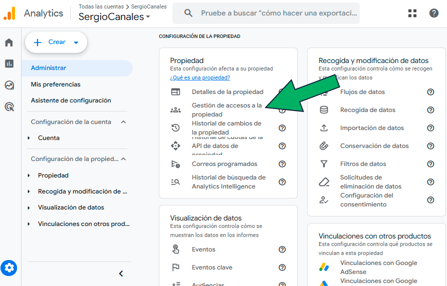 Dar acceso en Google Analytics a una persona