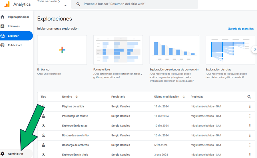 Eliminar cuenta de GA4