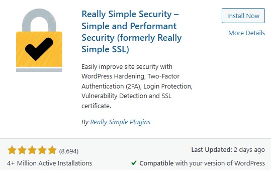 Plugin Really Simple Security