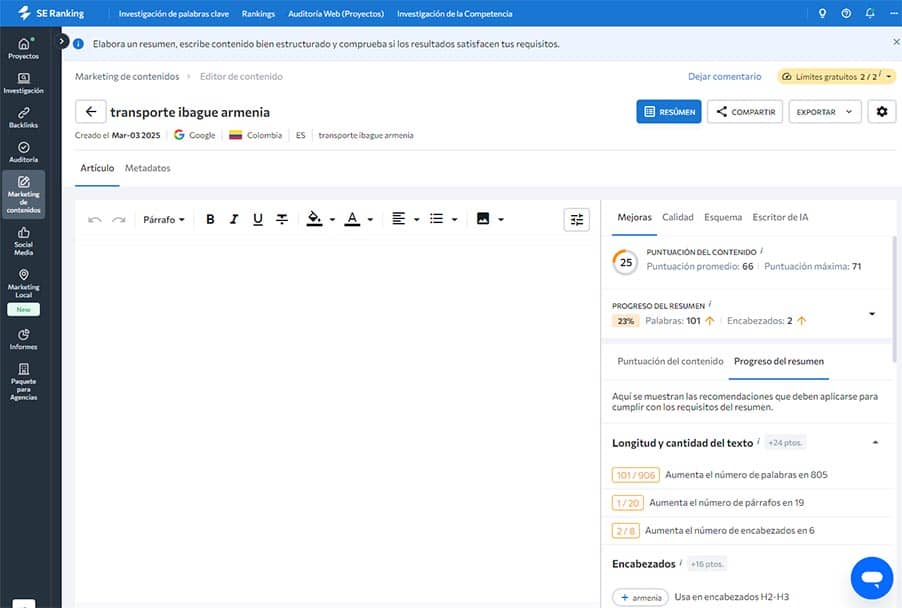 Se Ranking herramienta de ia para SEO