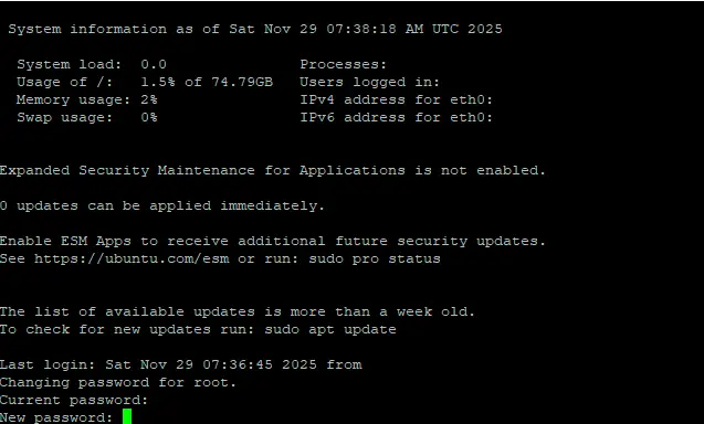 acceder por primera vez a servidor hetzner