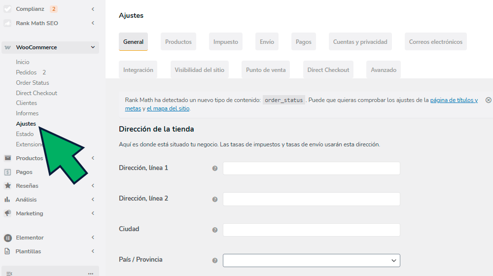 ajustes Woocommerce