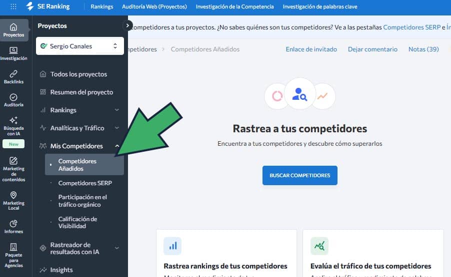analizar competencia con SE Ranking