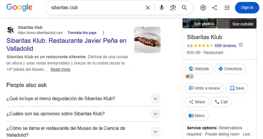 búsquedas para sibaritas club