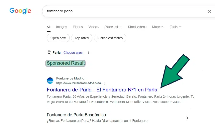 campaña de búsquedas de Google Ads