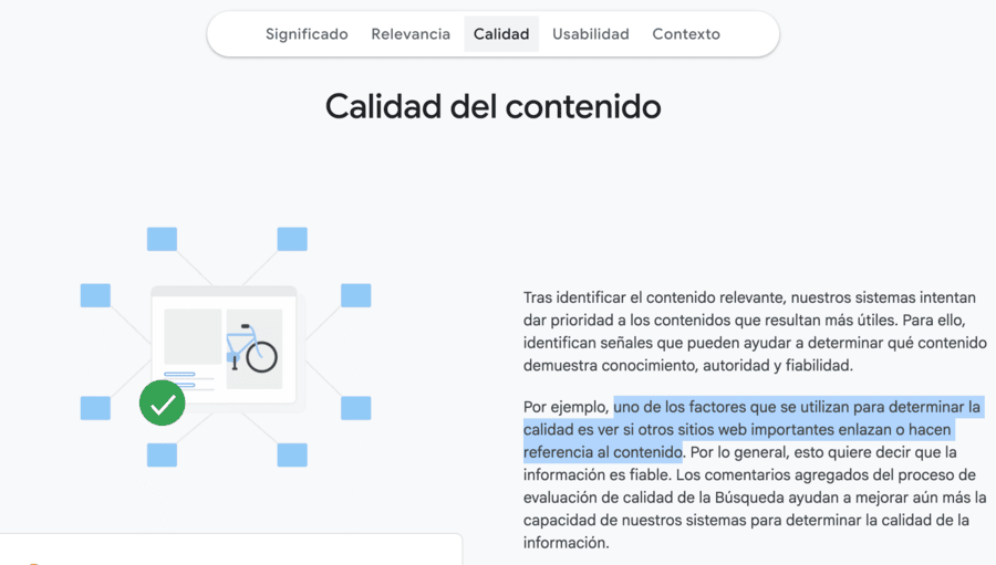 explicación de Google sobre la calidad del contenido