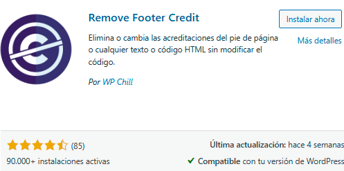 como cambiar footer en wordpress con plugin