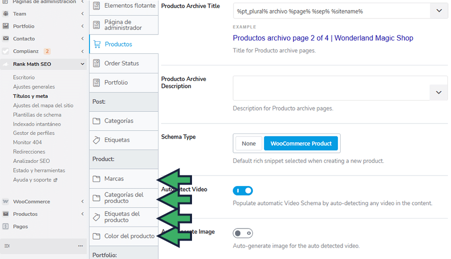 como configurar categorias en rankmath