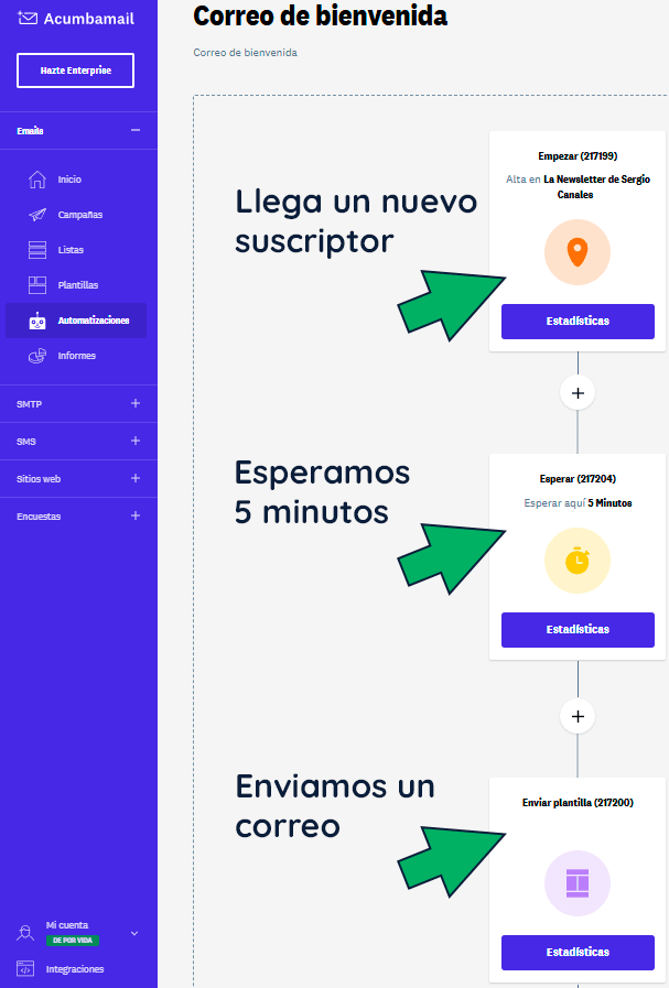 como crear automatización de newsletter
