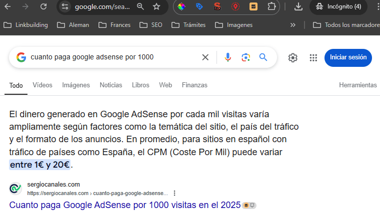 como saber el posicionamiento de una web