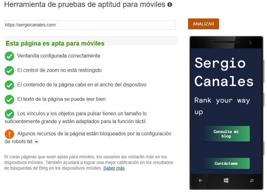 como saber si mi web es mobile friendly