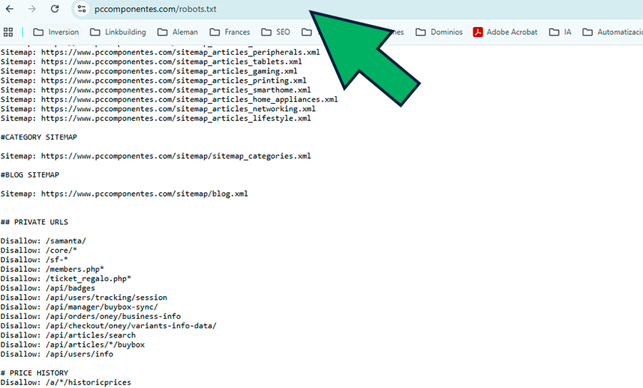 como ver el archivo robot txt