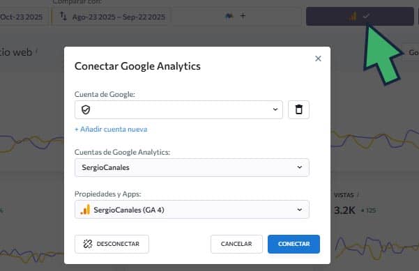 como vincular GA4 con SE Ranking