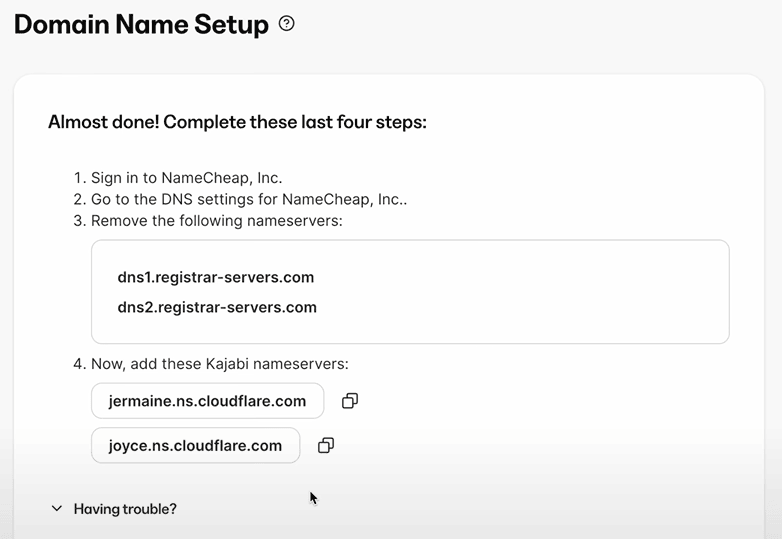configurar nameservers