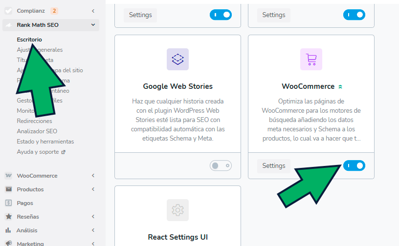 configurar woocommerce con rankmath