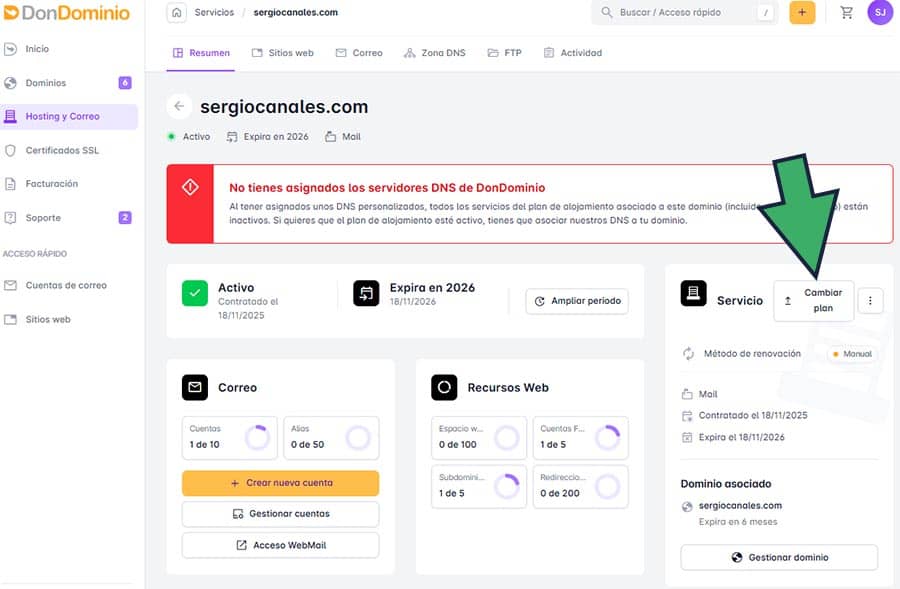 contratar servicio de correo
