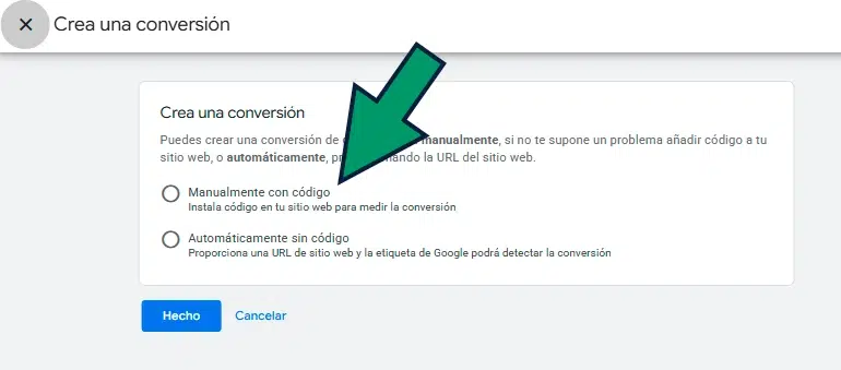 crear conversiones de compra en Google Ads