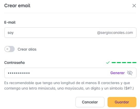 crear direccion de email de empresa
