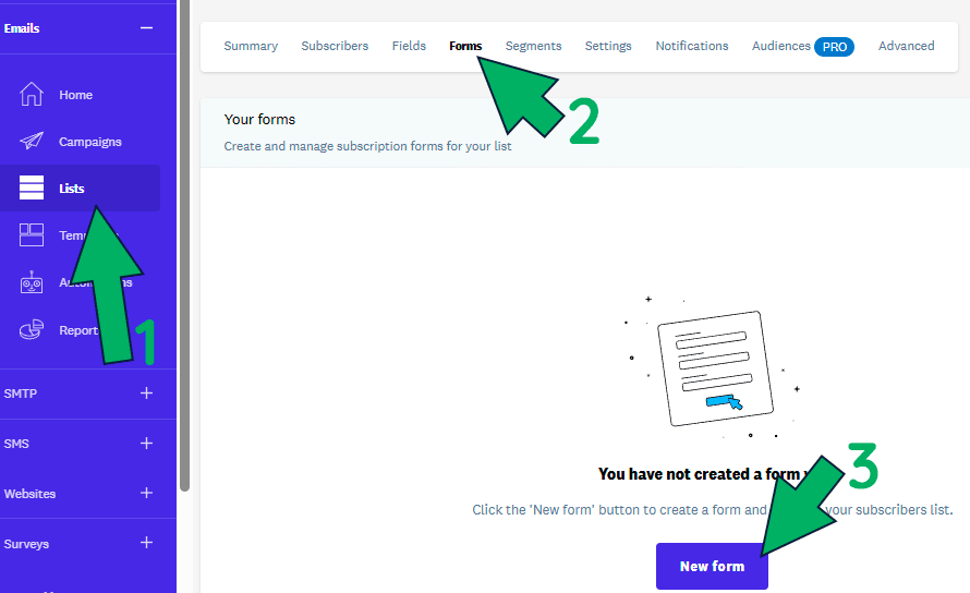 crear formulario de contacto en Acumbamail