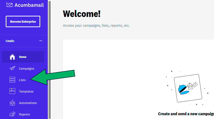 crear lista de contactos con acumbamail para newsletter