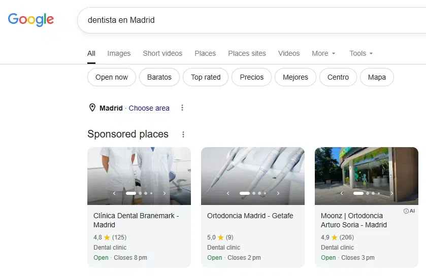 ejemplo de anuncios de Google Ads