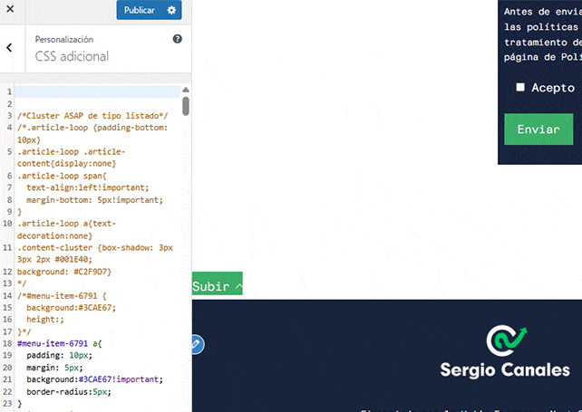 eliminar footer Wordpress con css