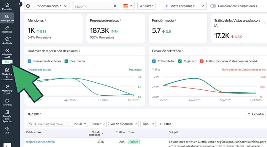 herramienta SEO para busquedas con IA