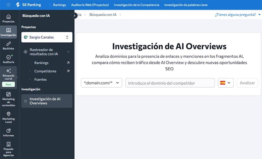 herramienta SEO para busquedas en AI Overviews