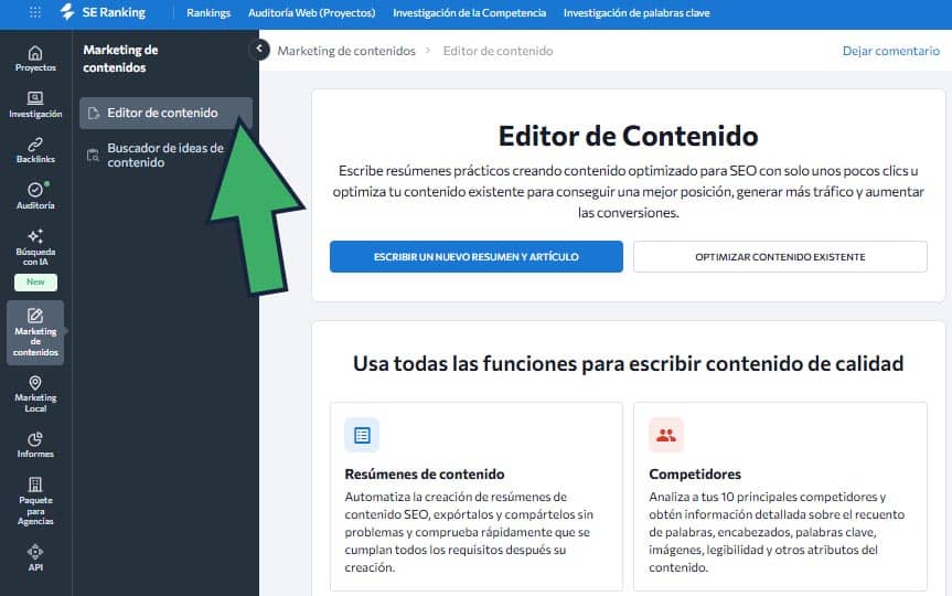 herramienta SEO para redaccion de contenidos