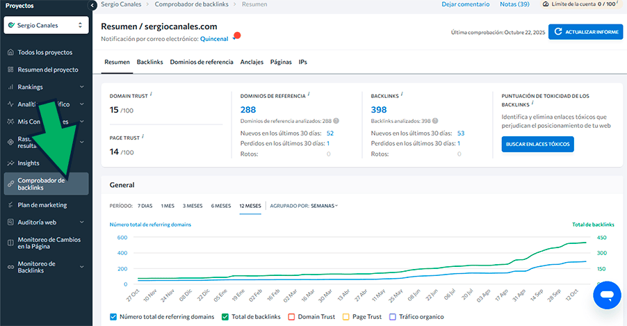 herramienta para comprobar los backlinks