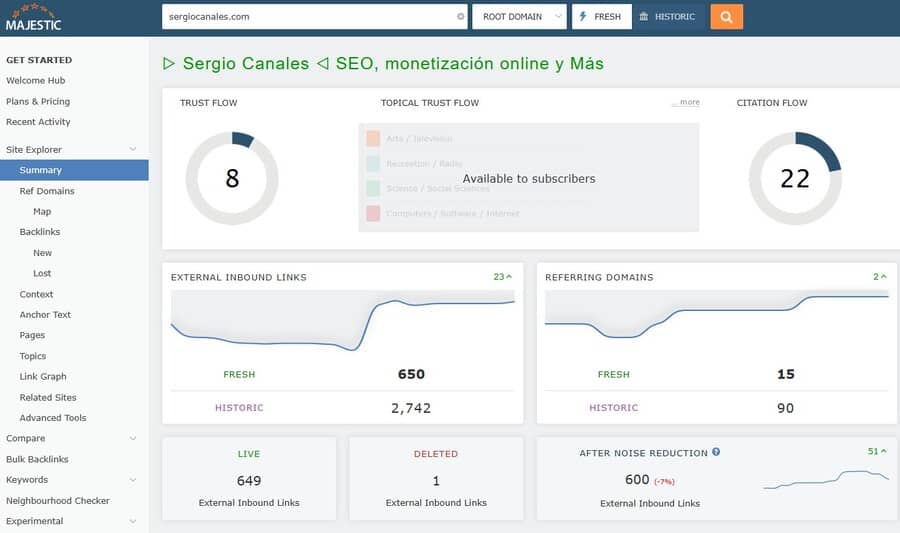 herramienta seo majestic