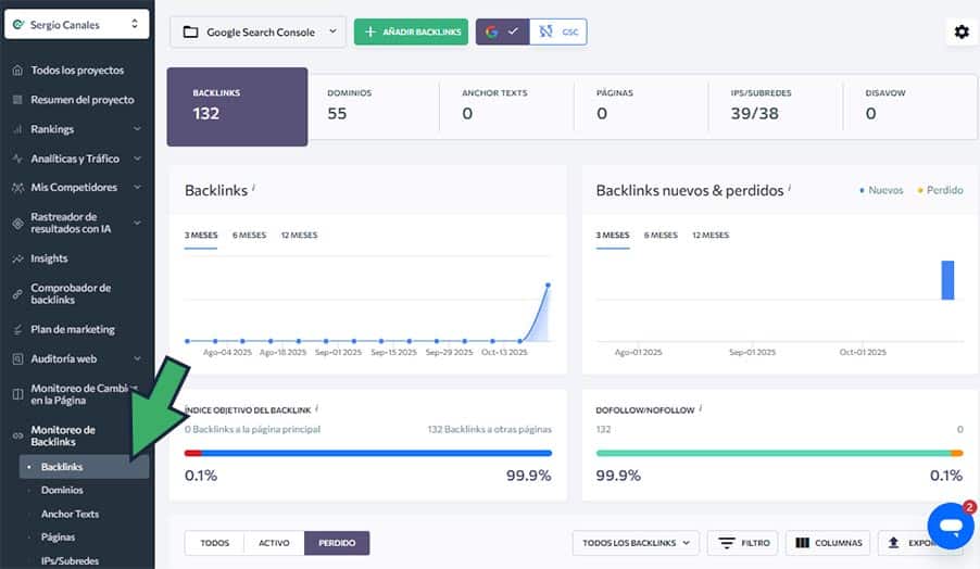 herramienta seo para monitorizar backlinks