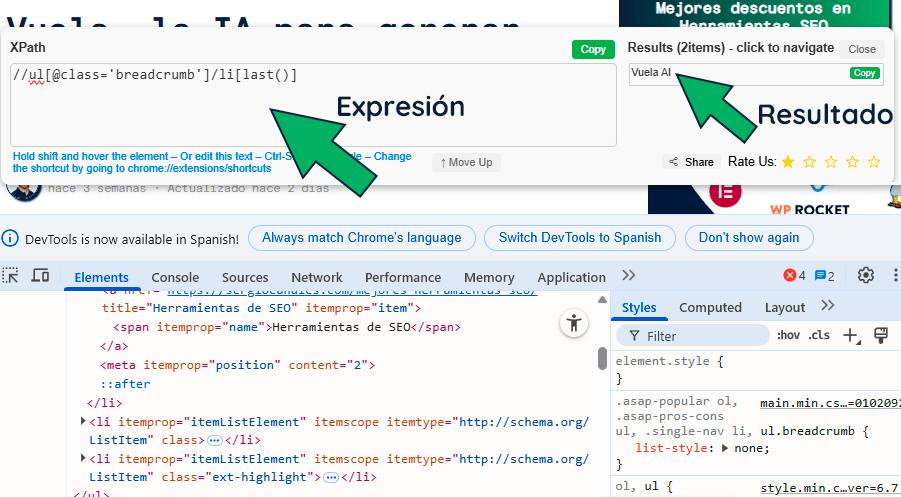 herramientas para XPath