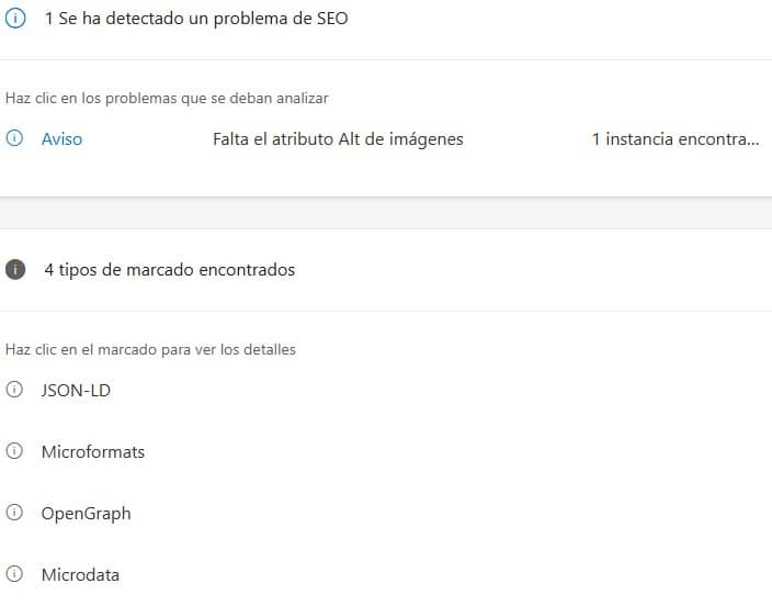 inspeccionar página en Bing Webmaster Tools