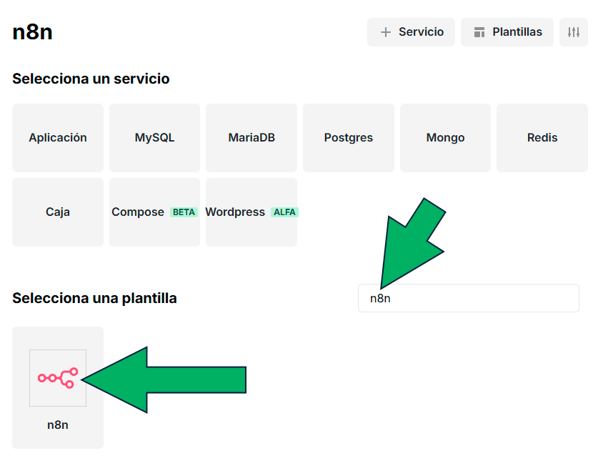 instalar n8n desde easypanel