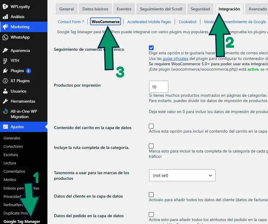 integrar google tag manager con woocommerce