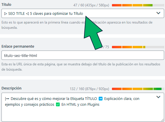 para que sirve la etiqueta title