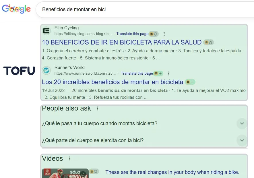 que es el tofu en el embudo de ventas