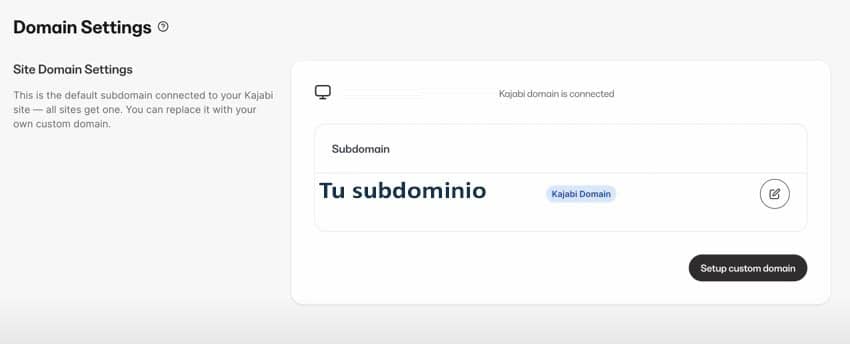 subdominio propio de kajabi