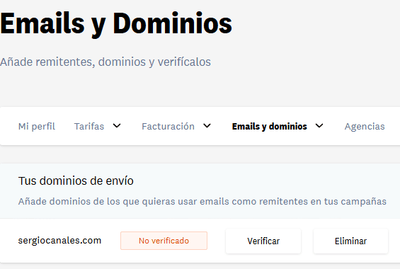 verificar dominio en Acumbamail
